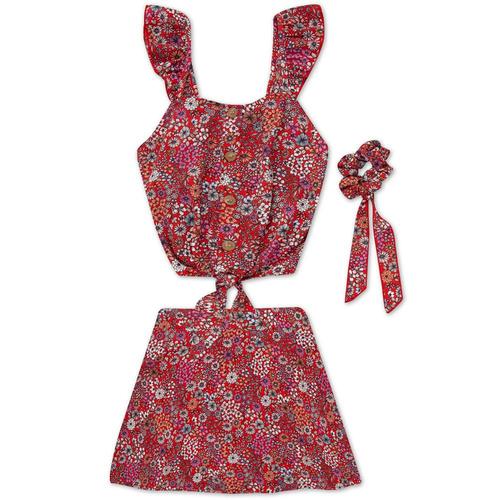 speechless服裝|big girls floral tie front scooter, 3 piece set